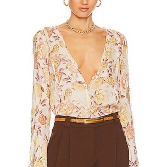 NWOT Free People Everything’s Rosy Bodysuit SP - Picture 1 of 11